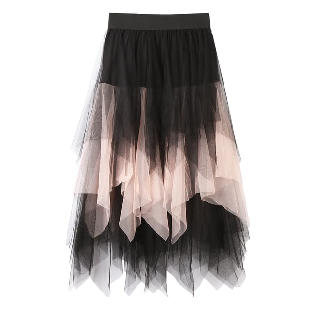 Jupes Midi pour Femmes Ourlet Désossé Robe de Mariée Jupon Long Jupe Tutu Princesse Vêtements d'Été pour Femmes Rose L