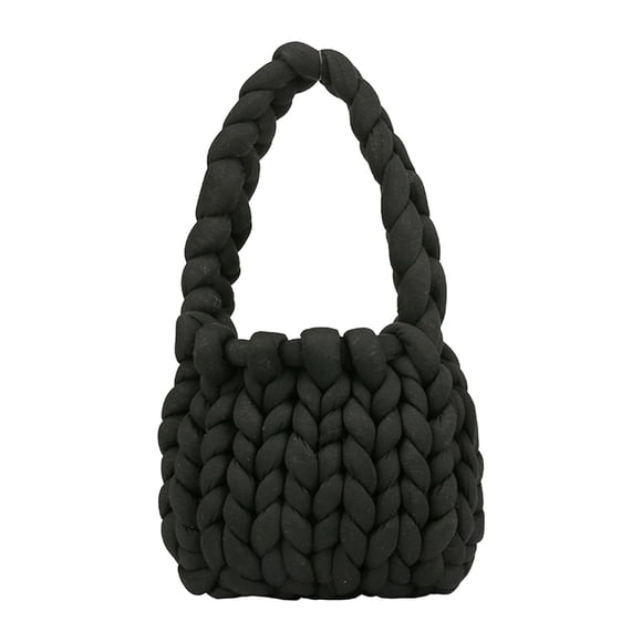 yuksok Chunky Yarn Lightweight Durable Casual Soft Thick Rope Woven Household Hand Knit black