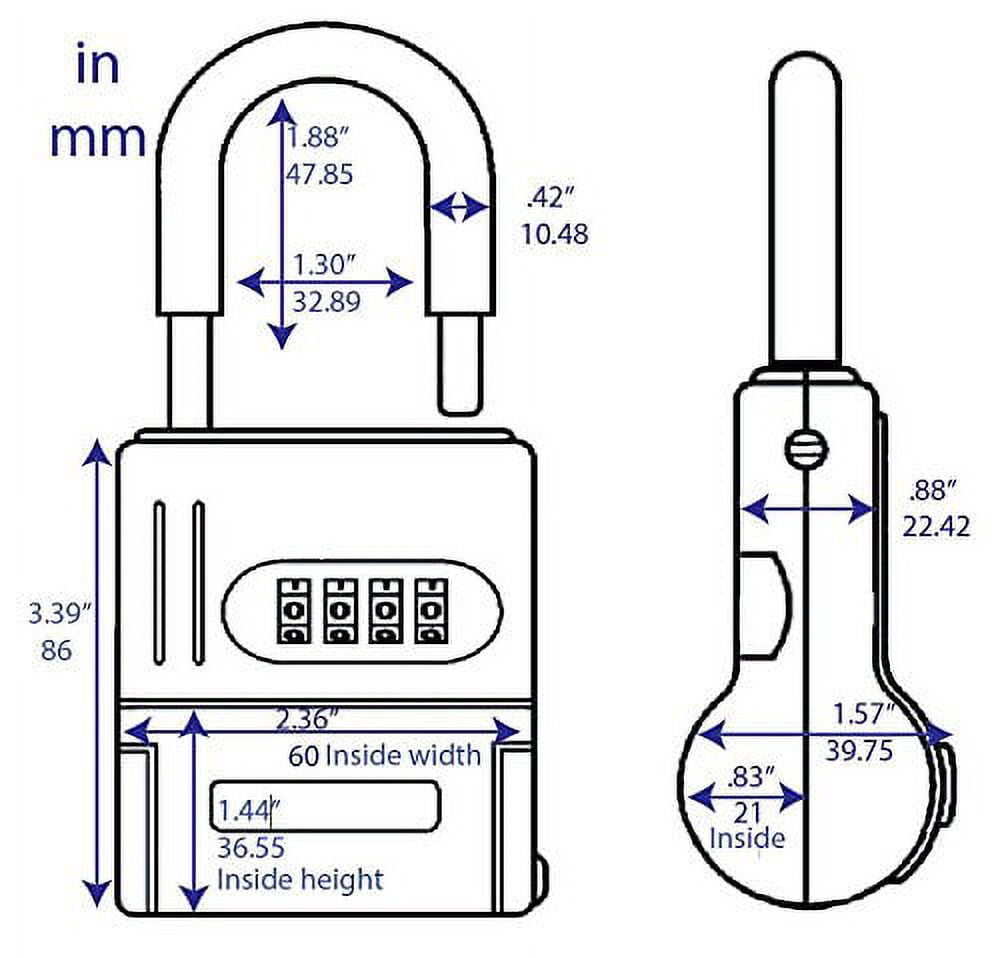 FJM Security ShurLok Key Safe Box with Combination Lock, Blue