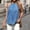 *Blue, variant on Women's Denim Halter Neck Tie Front Loose Fit Sleeveless Tank Top ,Solid Color Casual Tops Light Blue,Womens Plus M