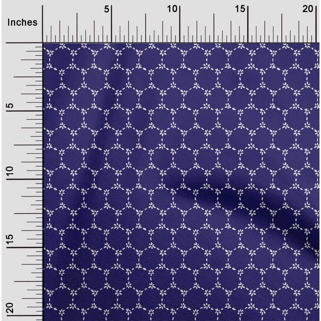 oneOone Cotton Poplin Fabric Honeycomb Geometric Sashiko Printed Craft Fabric BTY 42 Inch Wide