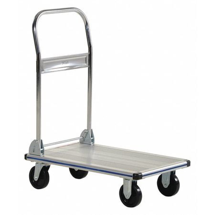 48 Length x 24 Width x 8-3/8 Height 600 lbs Capacity Vestil AFT-48-NM Aluminum Folding Platform Truck with Single Handle and 5 Non-Marking Polyurethane Casters