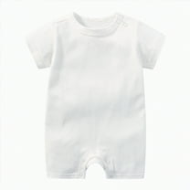 KPOPLK Unisex Baby Romper Ribbed Onesie Long/Short Sleeve Jumpsuit(White,0-3 Months)