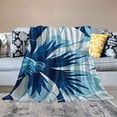 thumbnail image 2 of Creowell Hawaiian Aqua Hibiscus Flower Print Flannel Throw Blanket, Super Soft Lightweight Bed Blanket for Kids Women 40x50in, 2 of 6