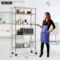 thumbnail image 2 of 5 Tier Wire Shelving Unit Storage Metal Shelf Standing Shelf Units NSF Heavy Duty Height Adjustable Garage Shelving 14" W x 30" L x 60" H with Wheels Large Commercial Shelving, Silver, 2 of 7