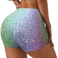 thumbnail image 2 of Naloa Beautiful Glitter Biker Shorts for Women Seamless Scrunch Short Women’s Yoga Shorts for Gym Running Sport Shorts - Small, 2 of 9