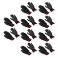 thumbnail image 1 of 10 Pares De Guantes De Trabajo De Seguridad, Guantes De Nylon Recubiertos Con PU Para Hombres Mujeres, Negro Con Bordes Rojos, Transpirable Con Fuerte Agarre Y Dedo Flexible,, 1 of 7