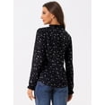 thumbnail image 4 of Blusa con Cuello con Volantes y Lazo Allegra K Manga Larga Campana Vintage Estrella Negra XS, 4 of 6