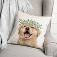 thumbnail image 3 of Creative Products Golden Retriever With Leaves 18 x 18 Spun Poly Pillow, 3 of 7