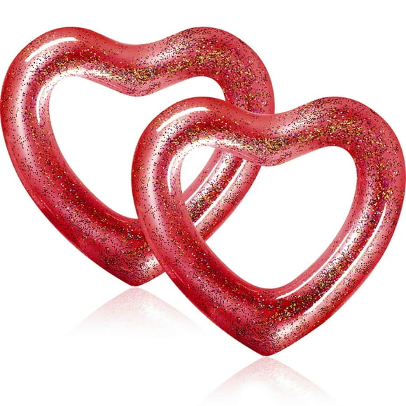 2 flotadores inflables Sumind Heart para piscina, 120 x 100 cm