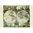 thumbnail image 2 of Pitt, Moses 24x17 White Modern Wood Framed Museum Art Print Titled - Stereographic Map of the World, 2 of 4