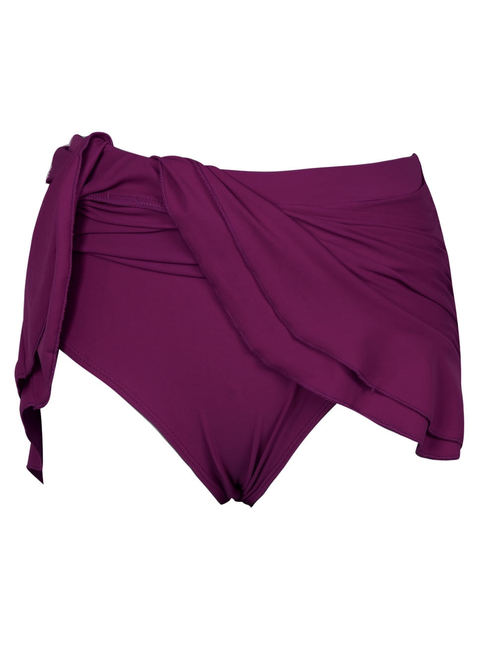 Hilor Women's Skirted Bikini Bottom High Waisted Swim Bottom Shirred Ruffle Swim Skirt