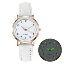 Wuztai Ladies Diamond-Studded Luminous Watch, Quartz Movement with Imitation Leather Strap, Fashion Women's Wristwatch