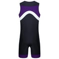 thumbnail image 4 of Alvivi Mens One Piece Swimsuit Wetsuit Sleeveless Zip Up Bodysuit Bathing Suit Sport Unitard Beachwear Purple 4XL, 4 of 7