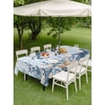 thumbnail image 4 of Outdoor Tablecloth with Umbrella Hole for Patio/Picnic/Party/Camping, Blue Crab Coastal Waterproof Table Cloth Rectangle Table Cover Washable, Beach Starfish Nautical Coral Ombre (60"x 102"), 4 of 8