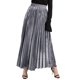 thumbnail image 1 of Gibobby faldas de lentejuelas para mujer falda larga europea y americana de tamaño cintura alta swing falda de playa dorada femenina(Plateado, XXL), 1 of 4