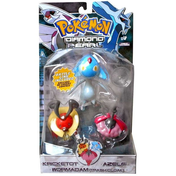 Pokemon Series 5 Kricketot, Azelf & Wormadam (Plant Cloak) Figure 3-Pack