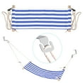 thumbnail image 5 of Uxcell Foot Hammock Under Desk, Adjustable Foot Rest Sling with Hooks Portable Desk Footrest, Blue White Style 1, 5 of 6