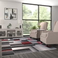 thumbnail image 3 of BizChair Modern Contemporary Area Rug, Red Grey Black (6 Feet X 9 Feet), 3 of 6