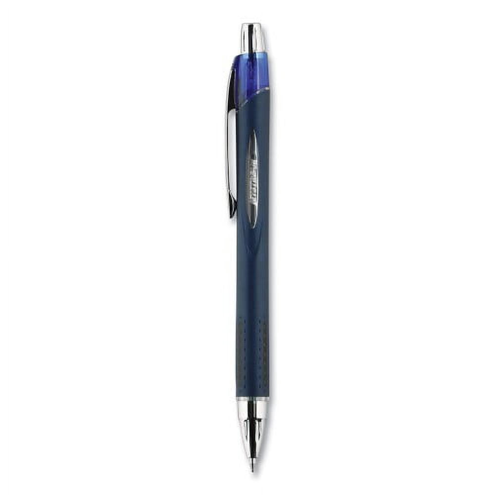 uni-ball Jetstream Retractable Hybrid Gel Pen, Bold 1 mm, Blue Ink, Black/Silver/Blue Barrel, Each