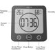 thumbnail image 2 of Reloj de baño, Reloj de Ducha con Control táctil a Prueba de Agua, Alarma Digital LCD, termómetro higrómetro, Temporizador de Cuenta atrás, Funciona con Pilas, para Maquillaje y Cocina (Negro) JM  reloj de baño, 2 of 5