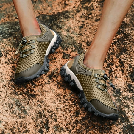 

YTJX Men s Breathable Casual Hollow Mesh Sports Shoes Outdoor Hiking Shoes