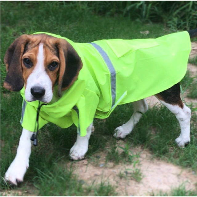 Impermeable para perros grandes, ajustable, impermeable, ligero, con tira reflectante