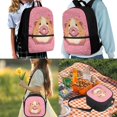 thumbnail image 2 of Jeiento Pink Hamster Backpack with Lunch Box for Kids Age 8-10 3 in 1 Primary School Book Bags 4th Grade with Pen Box Lunch Bag Set Cute Children School Bag and Lunchbox, 2 of 7