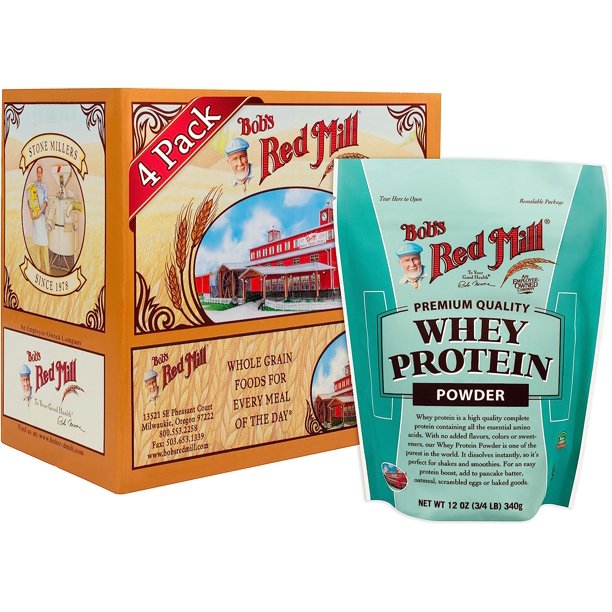 Bob's Red Mill Resealable Whey Protein Powder, 12 Oz (4 Pack)