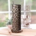 thumbnail image 6 of Leopard Print Tumbler, 20oz Skinny Vacuum Insulated Cup with Straw - Cute Cheetah Print Travel Mug for Coffee & Water, Gift for Women, 6 of 6
