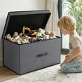 thumbnail image 5 of HONEIER Large Toy Box, Toy Box with Lid, Foldable Toy Box Storage Chest for Kids Playroom Nursery Living Room, 24 x 16 x 12 Inches, Gray, 5 of 12
