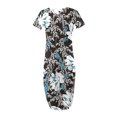 thumbnail image 4 of Offres des Fêtes Iumwxz Robe à Manches Courtes Col Rond pour Femmes Tunique Décontractée Robes Maxi Amples Robes Graphiques Florales Robes Décontractées pour Femmes Robe Douce et Confortable pour Rester à la Maison, 4 of 6