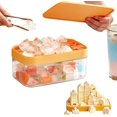 thumbnail image 1 of Bandeja para hielo con tapa de silicona con caja de hielo y cuchara, bloque de construcción, camión de helados, cerradura, sin BPA, para whisky, cerveza, cola, café, dulces, licor de naranja oso de fresa Electrónica, 1 of 5
