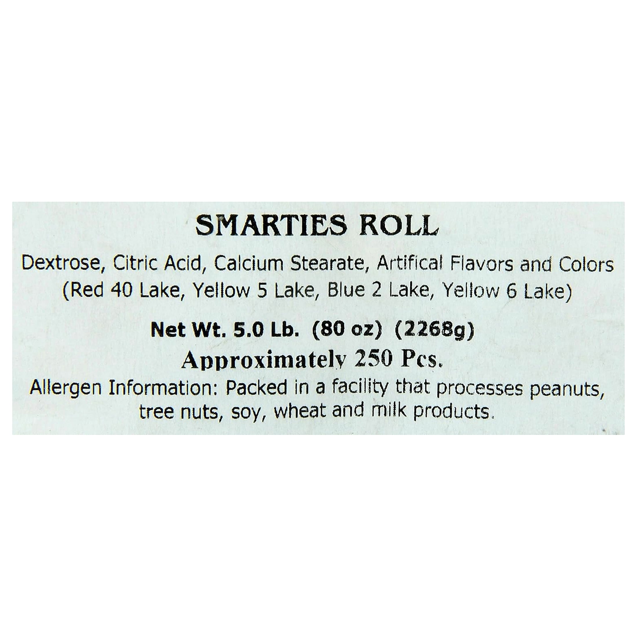 Smarties Candy Rolls, Bulk, 5 Pound