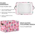 thumbnail image 3 of Storage Basket Strawberry Flower Pink Foldable Canvas Laundry Baskets Bin Waterproof Inner Layer with Sturdy Handles for Toy Nursery Blanket Clothes 1 Pack, 3 of 7