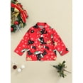 thumbnail image 3 of xiaxaixu Veste Garçon Boutonnée Col Fermé Chemise Imprimée Dessin Animé Noël, 3 of 8