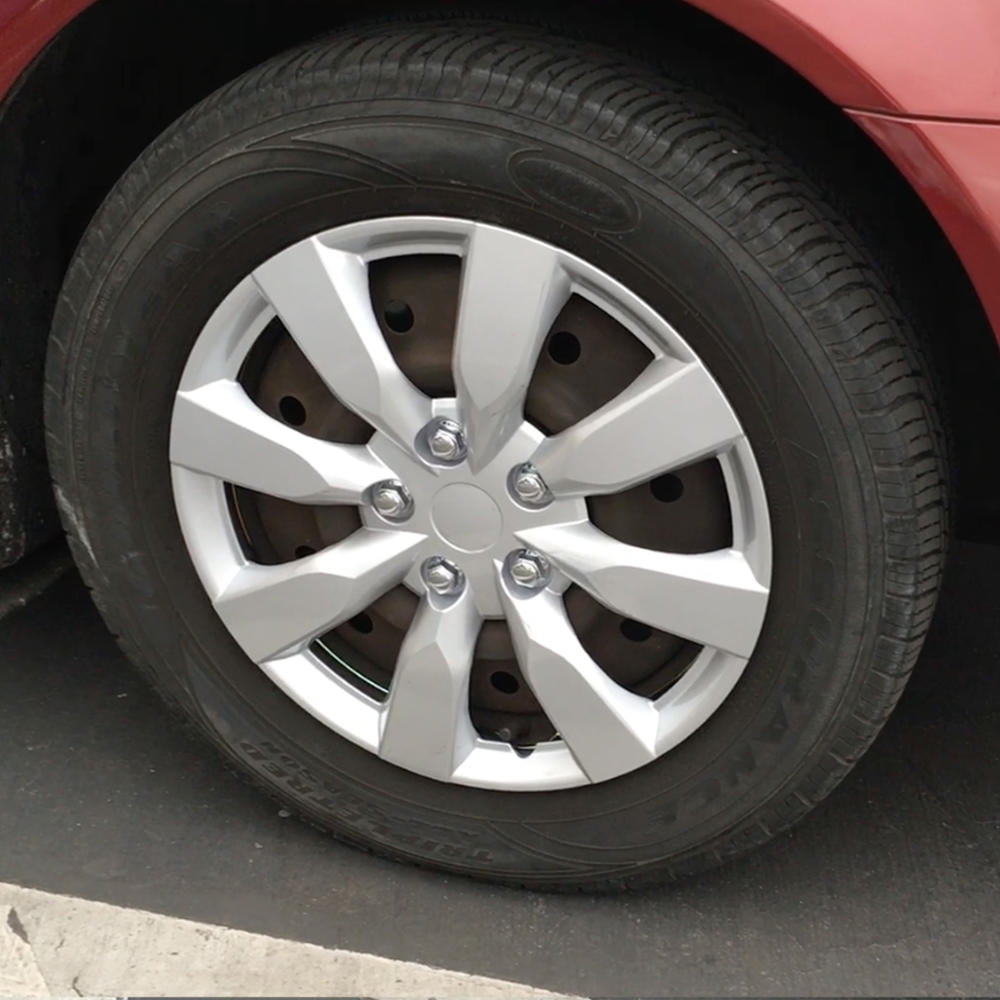 BDK (4 Pack) of Premium 16" inch Hubcap Wheel Cover Replacements for OEM Steel Wheels, High Grade ABS with Retention Ring, KT-1042-16
