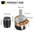 thumbnail image 2 of Uxcell 6 Pack WH138 Potentiometer 100K Ohm Single-Joint Variable Resistors 3 Terminals Linear Taper Rotary with Knob Cap, 2 of 7