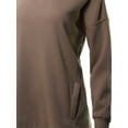thumbnail image 4 of A2Y Women's Relaxed Fit Long Sleeve V-Neck Side Pocket Sweatshirt Mocha 3XL, 4 of 6
