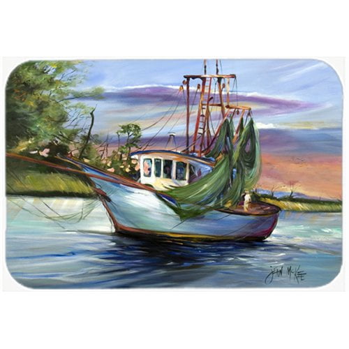 Caroline's Treasures Jeannie Shrimp Boat Kitchen/Bath Mat