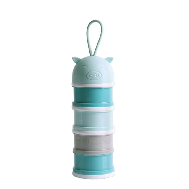 Dispensador de fórmula para bebés, contenedor portátil de 4 capas para leche en polvo, contenedor de almacenamiento para viajes y alimentación de bebés.