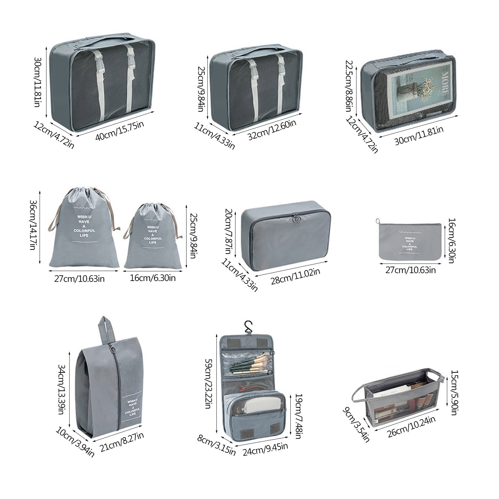 Packing Cubes for Suitcases 10Pcs Luggage Organizers Bags for Travel Waterproof Packing Cube Storage Bags for Suitcases