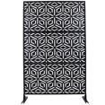 thumbnail image 2 of Freestanding Metal Privacy Screen 76"H x 48"W – Rust Resistant Outdoor Partition for Deck, Patio and Garden – Weatherproof Room Divider with Quick Assembly, 2 of 9