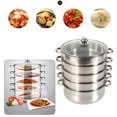 thumbnail image 4 of 5 Layers 28cm Pot Steamer Multi-Layer Cookware Pot Cookware Stainless Steel Pot, 4 of 8