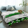thumbnail image 4 of Yibo St.Patrick's Day Flannel Blankets Truck With Green Shamrock Blankets Soft Lightweight Bed Blanket Cozy Microfiber Buffalo Check Plaid Blanket for Home Spring Holiday Decoration, 4 of 7