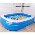 thumbnail image 4 of 210×135×60cm Inflatable Family Pool | Large Rectangular Kiddie Pool for Adults & Kids, Outdoor Backyard Use (Blue), 4 of 7