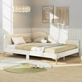 thumbnail image 4 of Costway Full Size Upholstered Daybed Rivet-Tufted Platform Bed with  Metal Legs Wood Slats, 4 of 10
