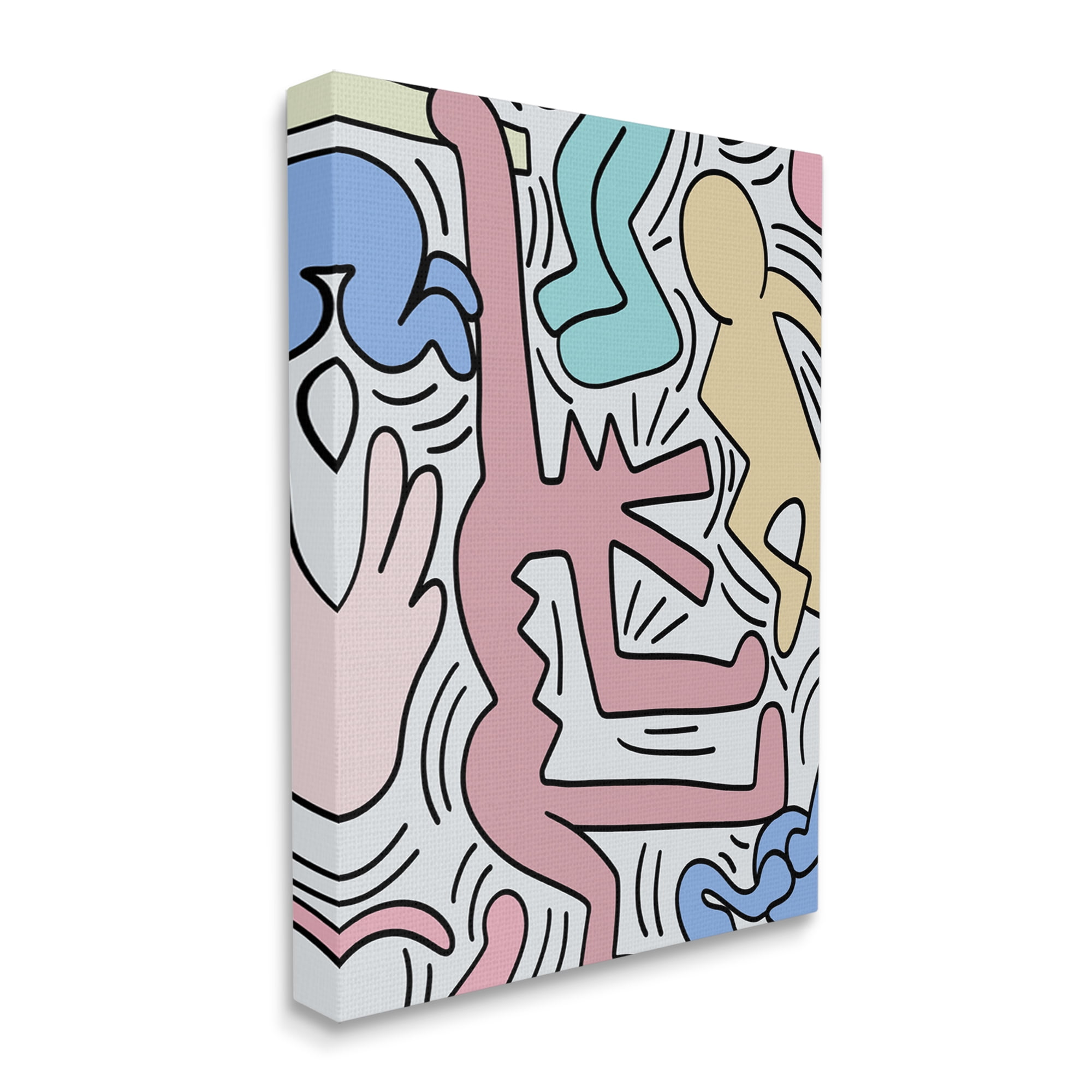 Stupell Industries Pop Style Pastel People Squiggle Lines Design Canvas Wall Art, 30 x 40, Design by Ros Ruseva