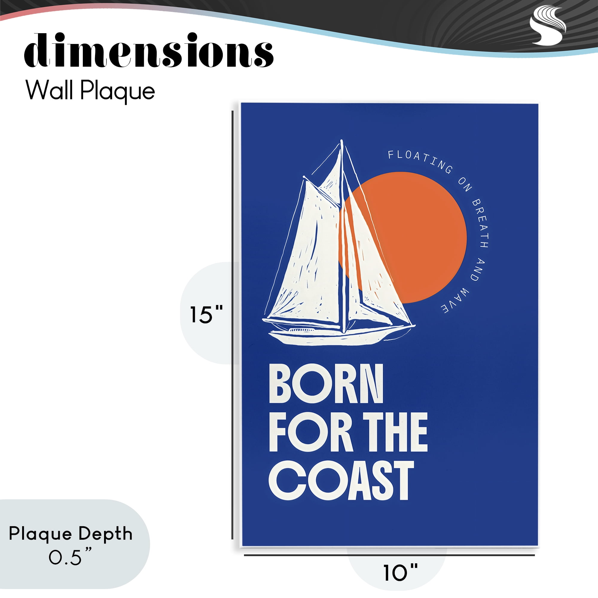 Stupell Industries Born For The Coast Wall Plaque Art, design by Creative Studio