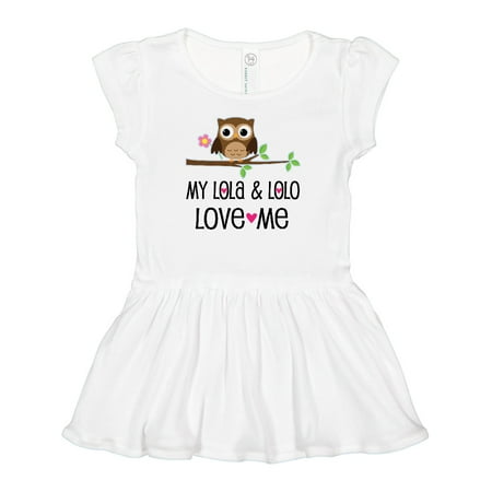 

Inktastic My Lola and Lolo Love Me Owl Gift Baby Girl Dress